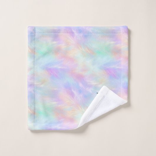 Modern Iridescent Opal Stilvolle Monogram Logo Badhandtuch Set (Waschlappen)