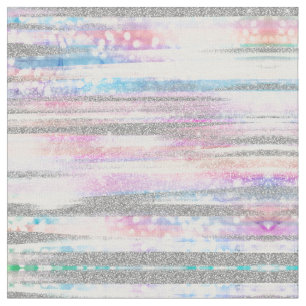 Modern Iridescent & Silver Glitzer Schlaganfälle Stoff