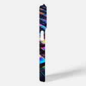 Modern Iridescent Wavy Grid Phone Case Futuristic (Rückseite / Rechts)