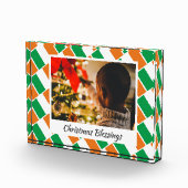 Modern IRLAND FLAG Weihnachtsgesicht Fotoblock (Rechts)