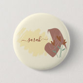 Modern Islamic Abstrakt Minimal Monogram Name Button (Vorderseite)