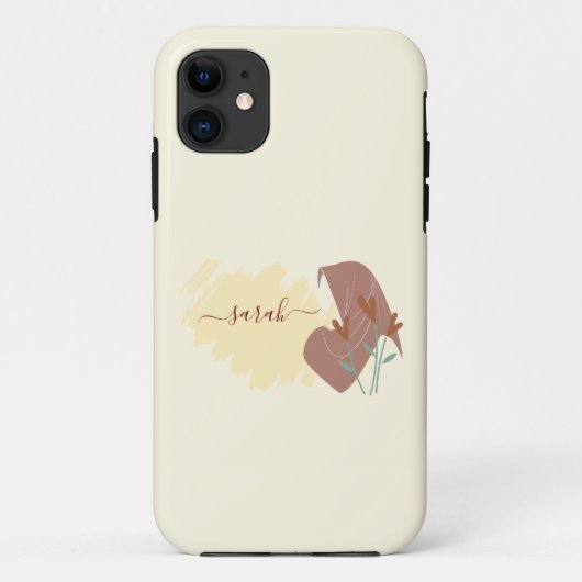 Modern Islamic Abstrakt Minimal Monogram Name Case-Mate iPhone Hülle (Rückseite)