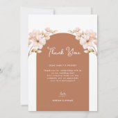 Modern Islamic Boho Terracotta Floral Nikah Foto Dankeskarte (Rückseite)