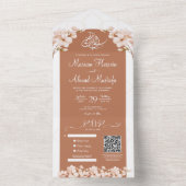 Modern Islamic Boho Terracotta Floral Nikah Walima All In One Einladung (Innen Boden)
