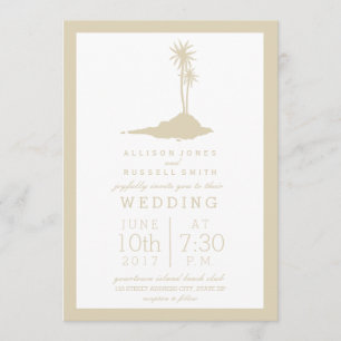 Modern Island Beach Hochzeitseinladung - Sand Einladung