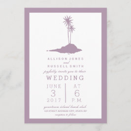 Modern Island Beach Hochzeitseinladung - Violett Einladung