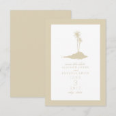 Modern Island Beach Wedding Save the Date - Sand (Vorne/Hinten)
