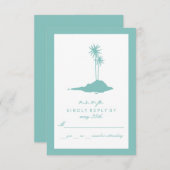 Modern Island Beach Wedding UAWG - Aquamarin RSVP Karte (Vorne/Hinten)
