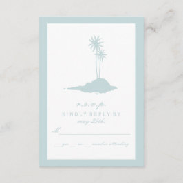 Modern Island Beach Wedding UAWG - Blue RSVP Karte