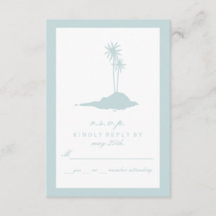 Modern Island Beach Wedding UAWG - Blue RSVP Karte