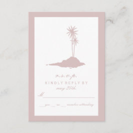Modern Island Beach Wedding UAWG - Blush RSVP Karte