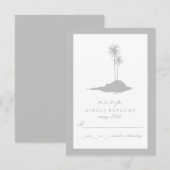 Modern Island Beach Wedding UAWG - Gray RSVP Karte (Vorne/Hinten)