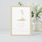 Modern Island Beach Wedding UAWG - Sand RSVP Karte (Stehend Vorderseite)