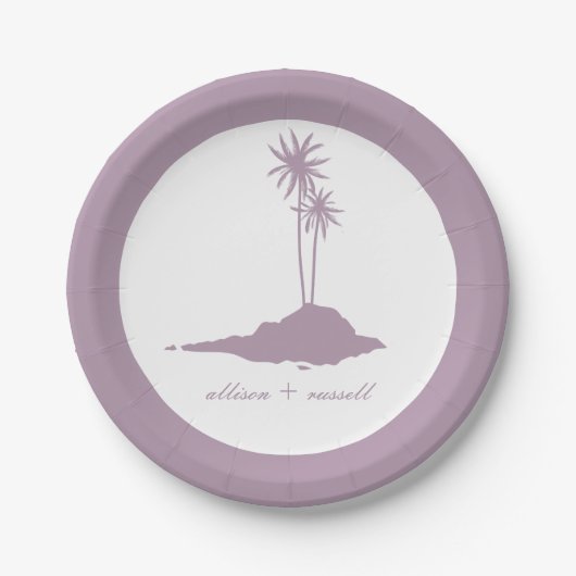 Modern Island Beach Wedding - Violet Pappteller (Vorderseite)