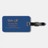 Modern Island Tropical Karo Blue White Gepäckanhänger (Rückseite horizontal)