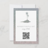 Modern Island Water Beach Hochzeit QR UAWG RSVP Karte (Vorderseite)