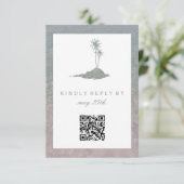 Modern Island Water Beach Hochzeit QR UAWG RSVP Karte (Stehend Vorderseite)