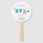 Modern ist es eine Niedliche Blue Gray Baby Dusche Fächer (Vorderseite)