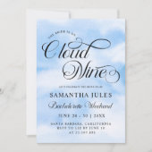 Modern ist sie auf Cloud 9 Bachelorette Wochenende Einladung (Vorderseite)