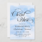 Modern ist sie auf Cloud 9 Bachelorette Wochenende Einladung (Vorderseite)