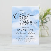 Modern ist sie auf Cloud 9 Bachelorette Wochenende Einladung (Stehend Vorderseite)