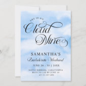 Modern ist sie auf Cloud 9 Bachelorette Wochenende Einladung (Vorderseite)