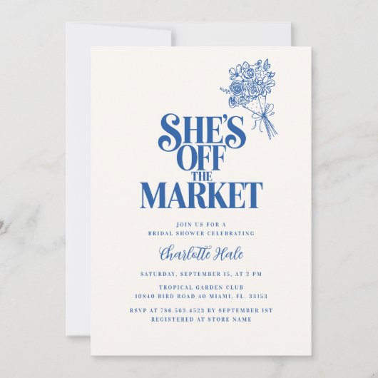 Modern ist sie aus dem Markt Bauer Brautparty Einladung (Vorderseite)