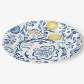 Modern Italian Blue La Dolce vita Paper  Pappteller (Schrägansicht)