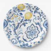 Modern Italian Blue La Dolce vita Paper  Pappteller (Vorderseite)