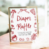 Modern Italian Ciao Baby Baby Shower Diaper Raffle Poster