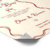 Modern Italian Open Bar Wedding Sign Poster (Ecke)