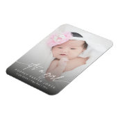 Modern It's a Girl Baby Newborn Foto Script Magnet (Linke Seite)