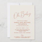 Modern ivory Baby Shower Elegant Script Einladung (Vorderseite)