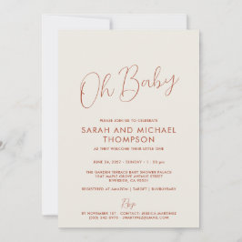 Modern ivory Baby Shower Elegant Script Einladung