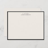 Modern Ivory Black Border Script Font Note Card Einladung (Vorne/Hinten)