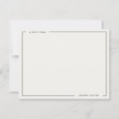 Modern Ivory Black Border Stationery Note Card Einladung (Vorderseite)