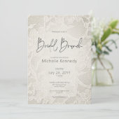 Modern Ivory Bridal Lace Bridal Brunch Einladung (Stehend Vorderseite)