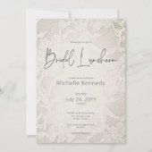 Modern Ivory Bridal Lace Bridal Luncheon Einladung (Vorderseite)