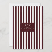 Modern Ivory Deep Burgundy Monogram Wedding Einladung (Rückseite)
