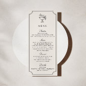 Modern Ivory Double Frame Elegant Wedding Menu Einladung
