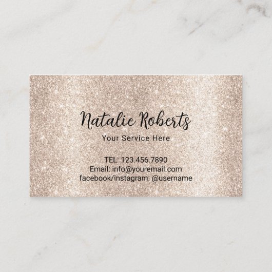 Modern Ivory Glitzer Beauty Salon Wellness-Center Treuekarte (Rückseite)