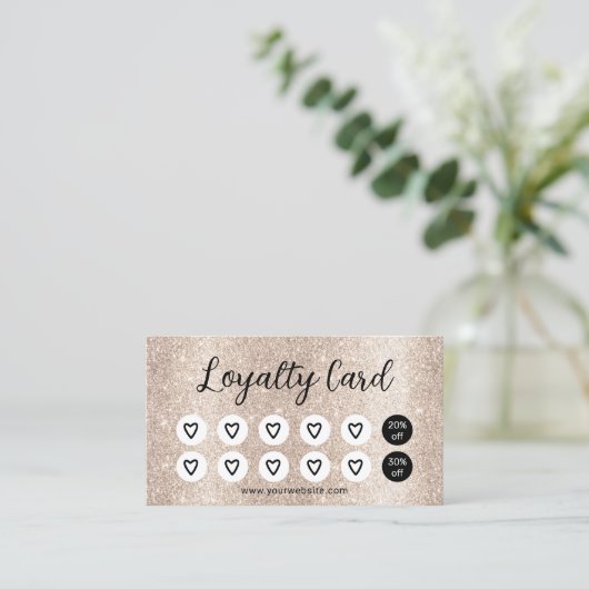 Modern Ivory Glitzer Beauty Salon Wellness-Center Treuekarte (Stehend Vorderseite)