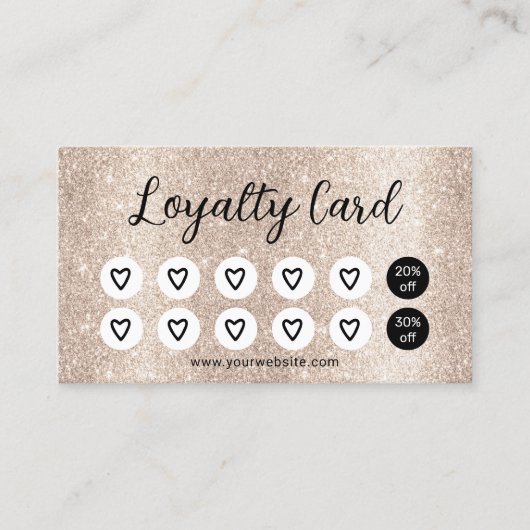Modern Ivory Glitzer Beauty Salon Wellness-Center Treuekarte (Vorderseite)