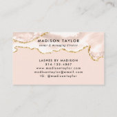 Modern Ivory Gold Glitzer Marble Agate Monogram Visitenkarte (Rückseite)