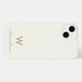Modern Ivory Gold Script Monogram Case-Mate iPhone Hülle (Rückseite (Horizontal))