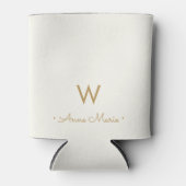 Modern Ivory Gold Script Monogram Dosenkühler (Vorderseite)