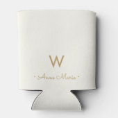 Modern Ivory Gold Script Monogram Dosenkühler (Rückseite)
