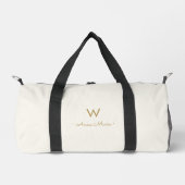 Modern Ivory Gold Script Monogram Duffle Bag (Vorderseite)