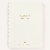 Modern Ivory Gold Script Monogram Notizblock (Vorderseite)