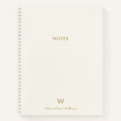 Modern Ivory Gold Script Monogram Notizblock (Vorderseite)